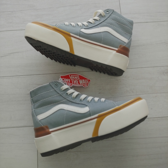 VANS NEW Old Skool Stacked Platform High Tops - Picture 4 of 16